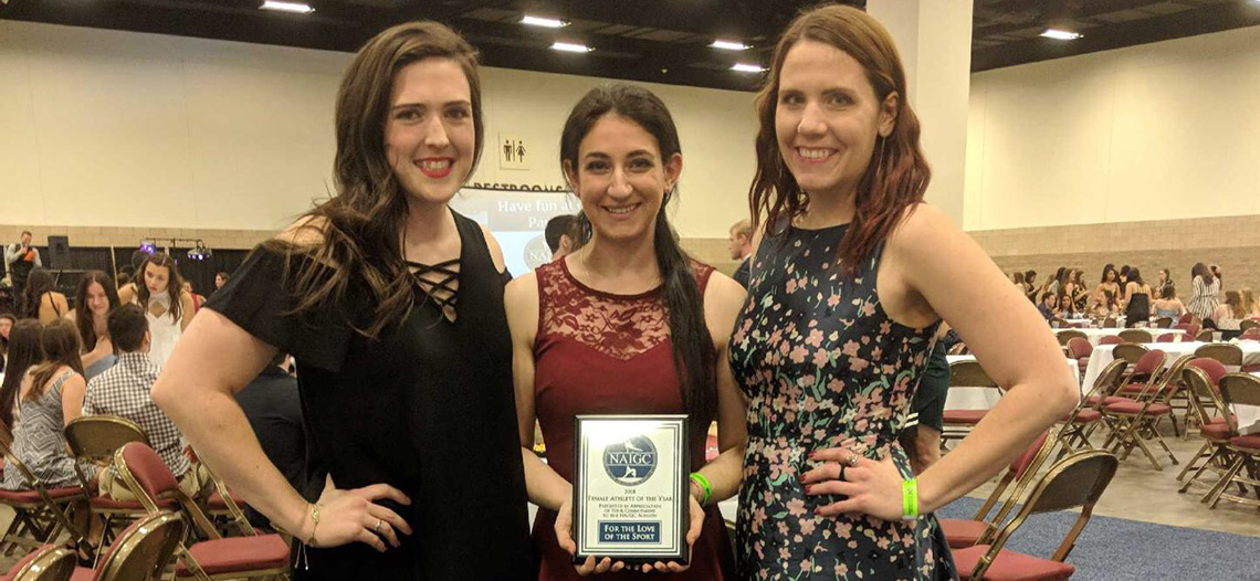 JMS Student Named National Association of Intercollegiate Gymnastics Clubs Female Athlete of the Year