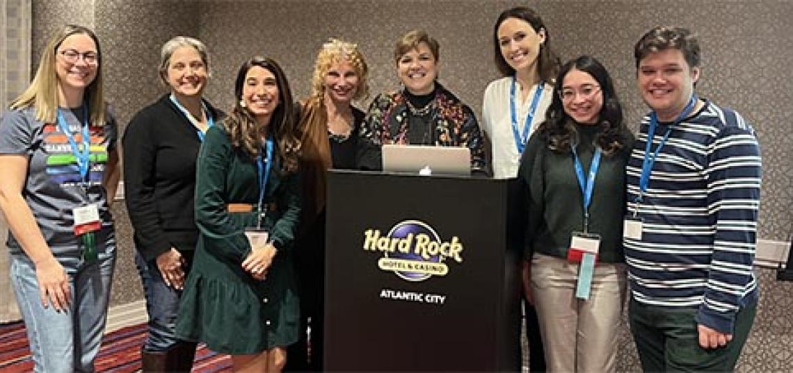 Projects created by seven MI students and graduates, who are recipients of the Beverly E. Schoen Research Fellowship, were presented at the New Jersey Association of School Librarians Conference in Atlantic City in December.  